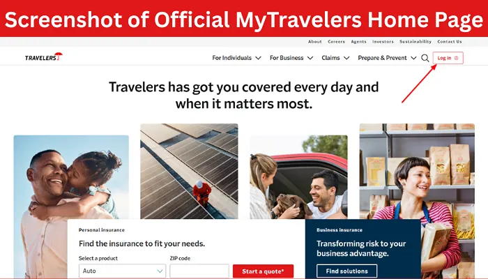 Screenshot of Official MyTravelers Home Page Screenshot of Official MyTravelers Home Page